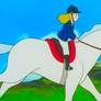 Priscilla Riding Her White Horse 8