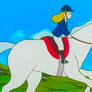 Priscilla Riding Her White Horse 13