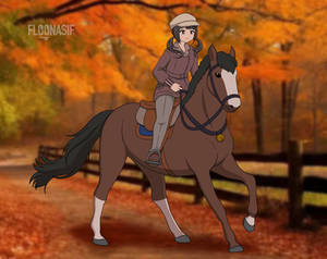 Galloping Along The Autumn Trail With Sabure