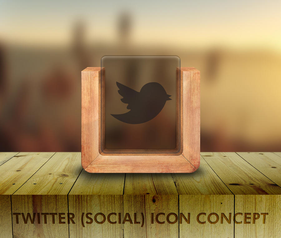 Wood and Glass Socila Icon Concept