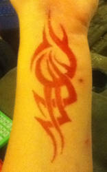 Red Tribal Tattoo