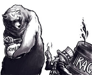 Russia/ US Crimea Controversy Political Cartoon