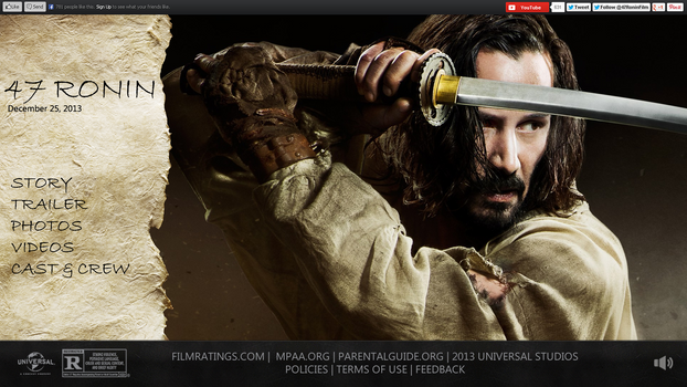 47 Ronin Movie website Redesign