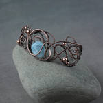 Copper bracelet with aquamarine by WhiteSquaw