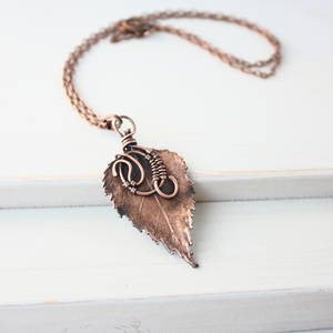 Real birch leaf necklace - Botanical jewel by WhiteSquaw Real birch leaf necklace - Botanical jewel by WhiteSquaw