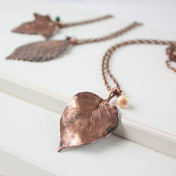 Real lilac leaf necklace