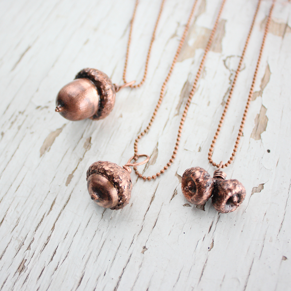 Real acorn necklace