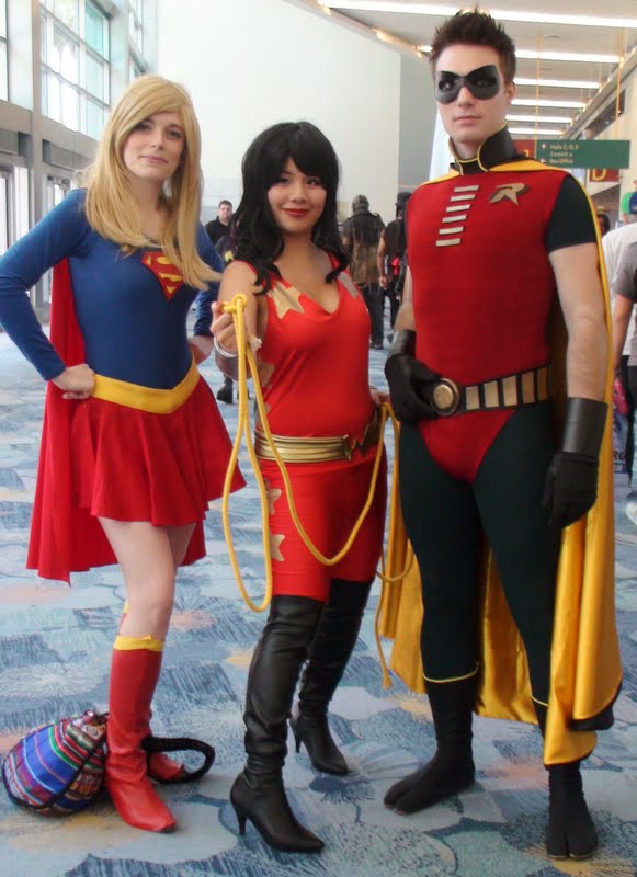 Supergirl, Wonder Girl, Robin at WonderCon 2013 by trivto on DeviantArt
