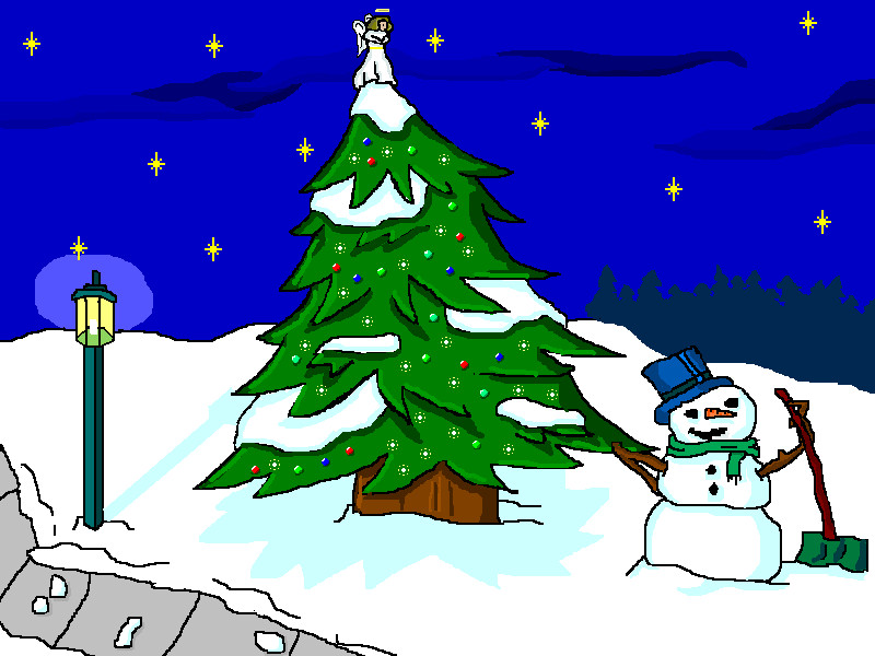 MS Paint Christmas Wallpaper