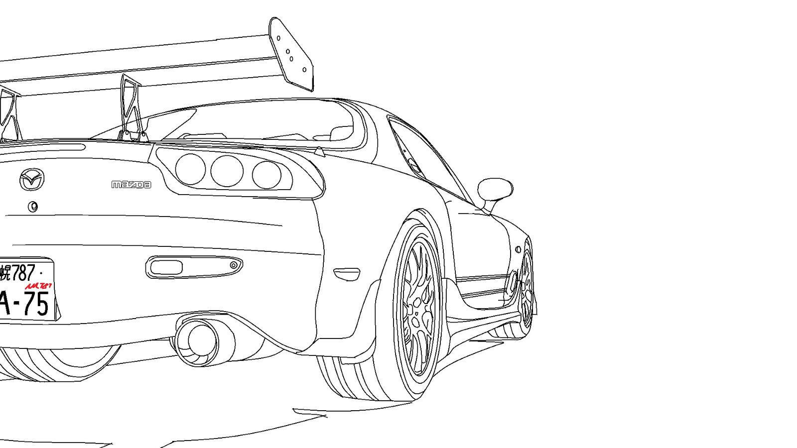 Mazda R87 Outline Mazda RX7 Microsoft paint by Ant787 on DeviantArt