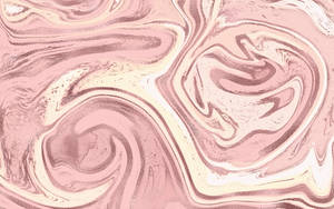 Abstract Pink and Cream Swirl with Rose Gold