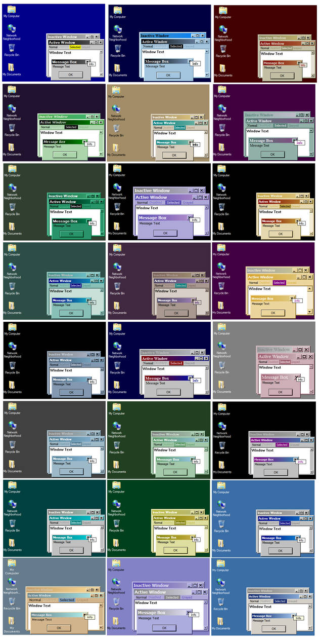 Windows Classic 24 Color Schemes for Vista and 7 by marcelinedude364 on ...
