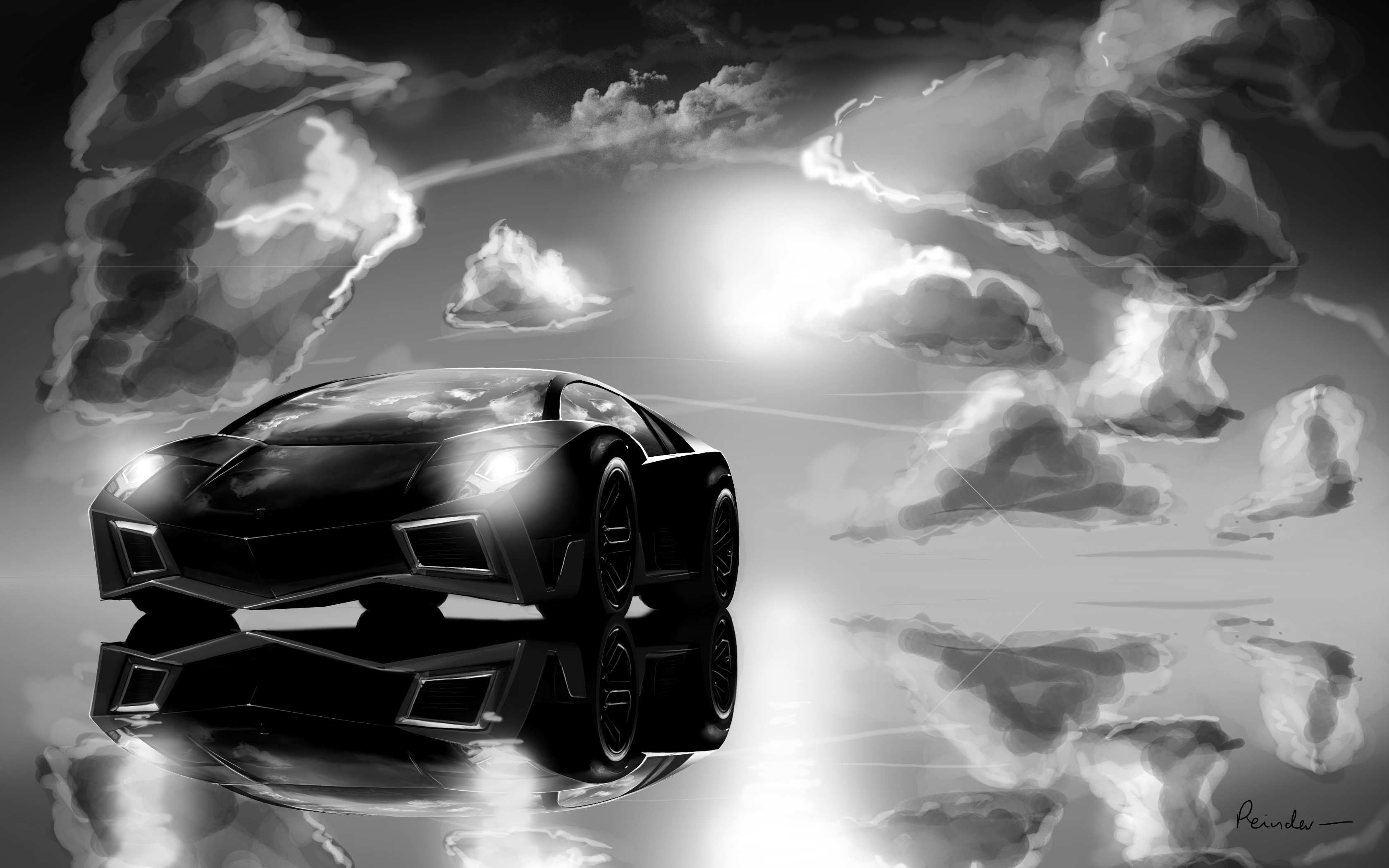 Lamborghini concept black and white