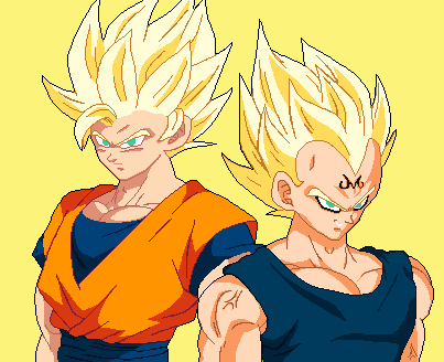 Pixilart - Majin Vegeta Vs SSJ2 Goku base by Infiniteanime