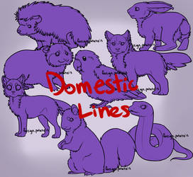 8 'Domestic' Animal Linearts