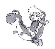 Link Riding Yoshi