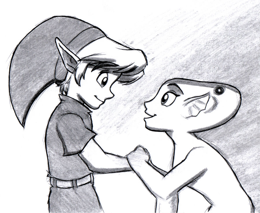 Young Link and Ruto by BlueLink on DeviantArt