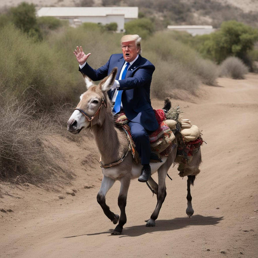 Donald Trump riding a Donkey led by Tucker Carlson by deviantmaxjulies ...