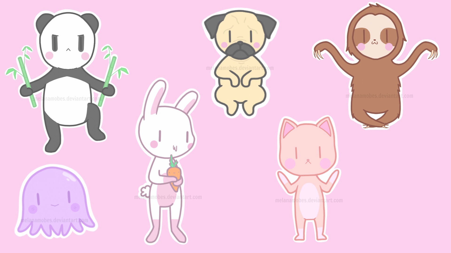 kawaii animal sticker set