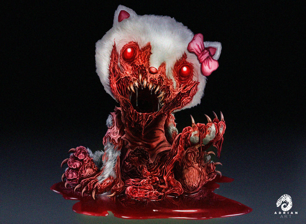 Creepy Hello Kitty REMAKE SpeedPaint by ArtAG95 on Creepy Hello Kitty REMAKE SpeedPaint by ArtAG95 on