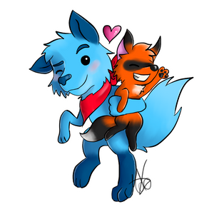 Smurf and Fox smoll sticker