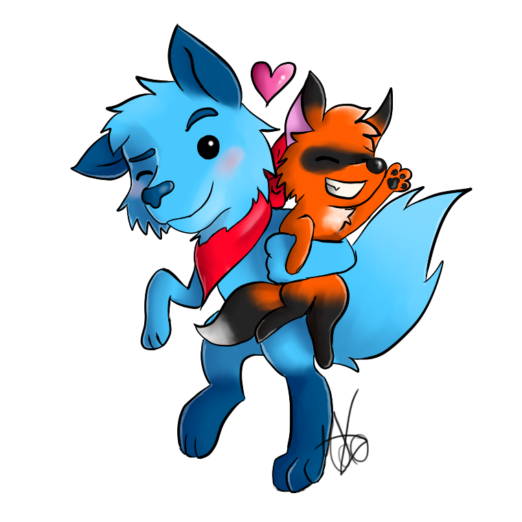 Smurf and Fox smoll sticker