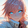 Lightning Farron Close Up Cute Smile Glowing eyes