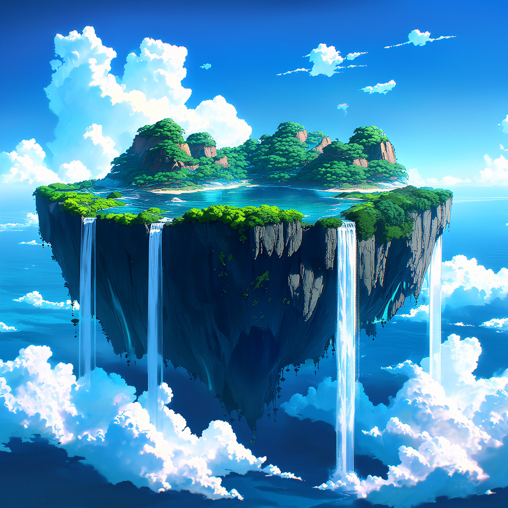 Floating Island Above The Clounds