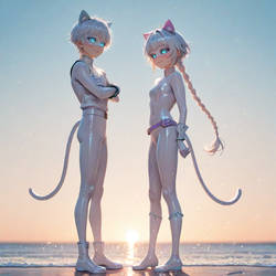 Cat and LadyBlanc (Prototype with altered costume)