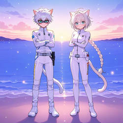 Cat And Lady Blanc Cute