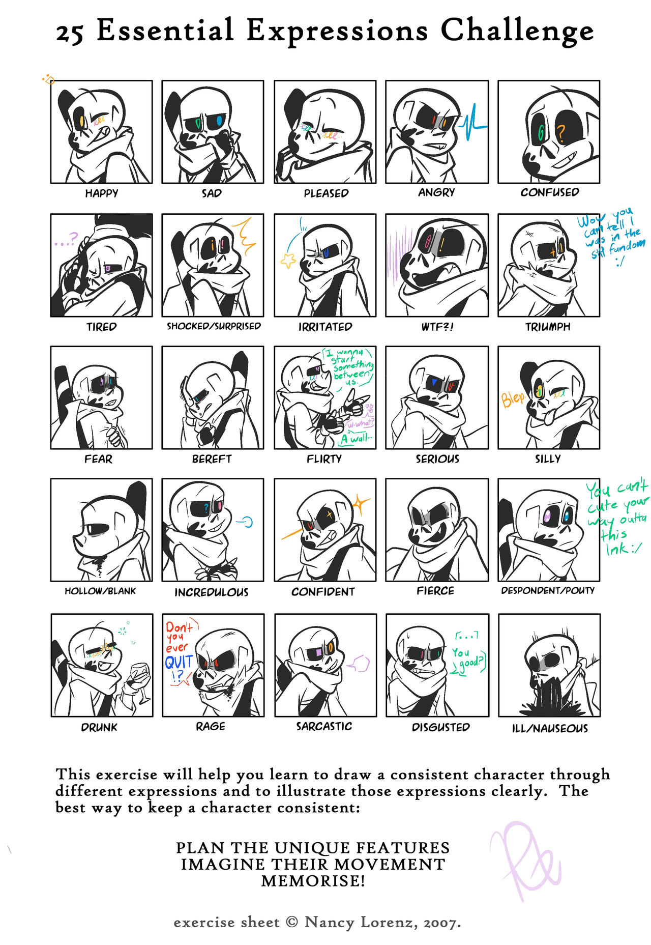 25 Expressions (Ft. Ink!) by Goldennautilus on DeviantArt