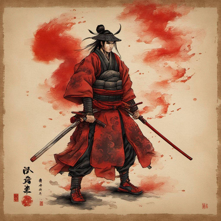 DreamUp Creation Red Samurai Scroll by Porfyrios-Finix on DeviantArt