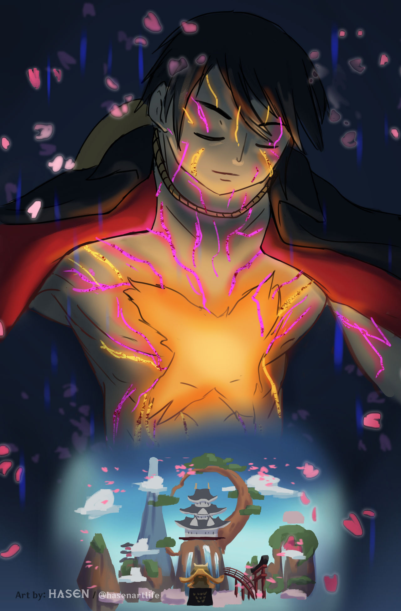 Luffy Using Ryou Drawing Mugiwara no Luffy - Ryou Wano Kuni by GoHasen on DeviantArt