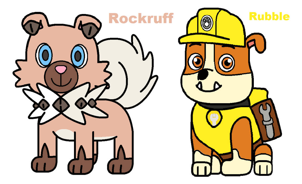 Human Rfockruff Rockruff and Rubble by jayamurat on DeviantArt