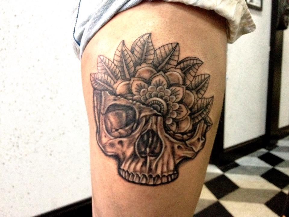 Skull And Mandala Thigh Tattoo By Aireelle On Deviantart Skull And Mandala Thigh Tattoo By Aireelle On Deviantart