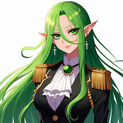 AI - Greenhaired elven female officer