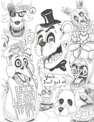 FIVE FRIGHTS. Freddy Chica Foxy Bonnie Springtrap