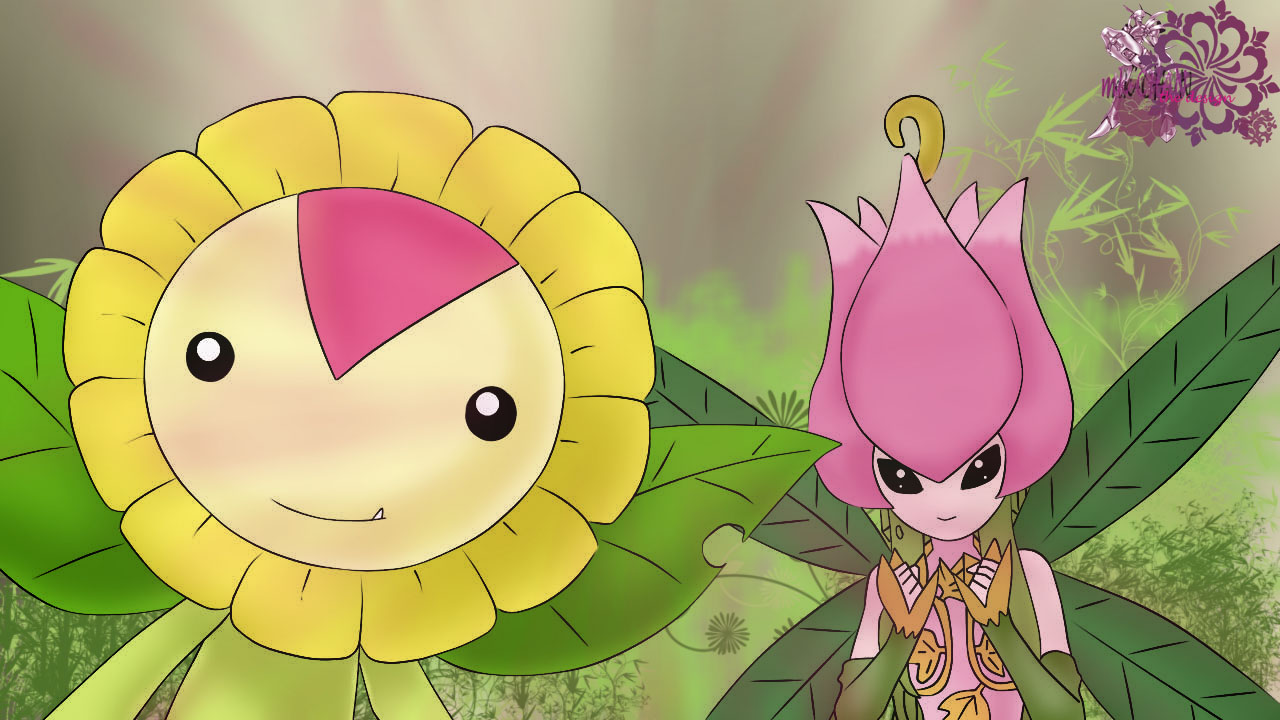 dA: Sunflowmon and Lilimon