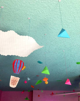 DIY Origami triangle hanging decor