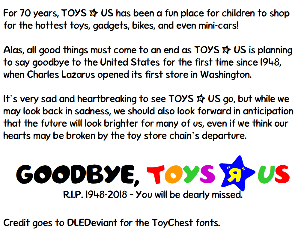My final goodbyes to Toys R Us. by MalekMasoud on DeviantArt