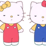 Hello Kitty and Mimmy (eyes closed, frowning)