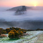 Corfe Castle Mist by SebastianKraus