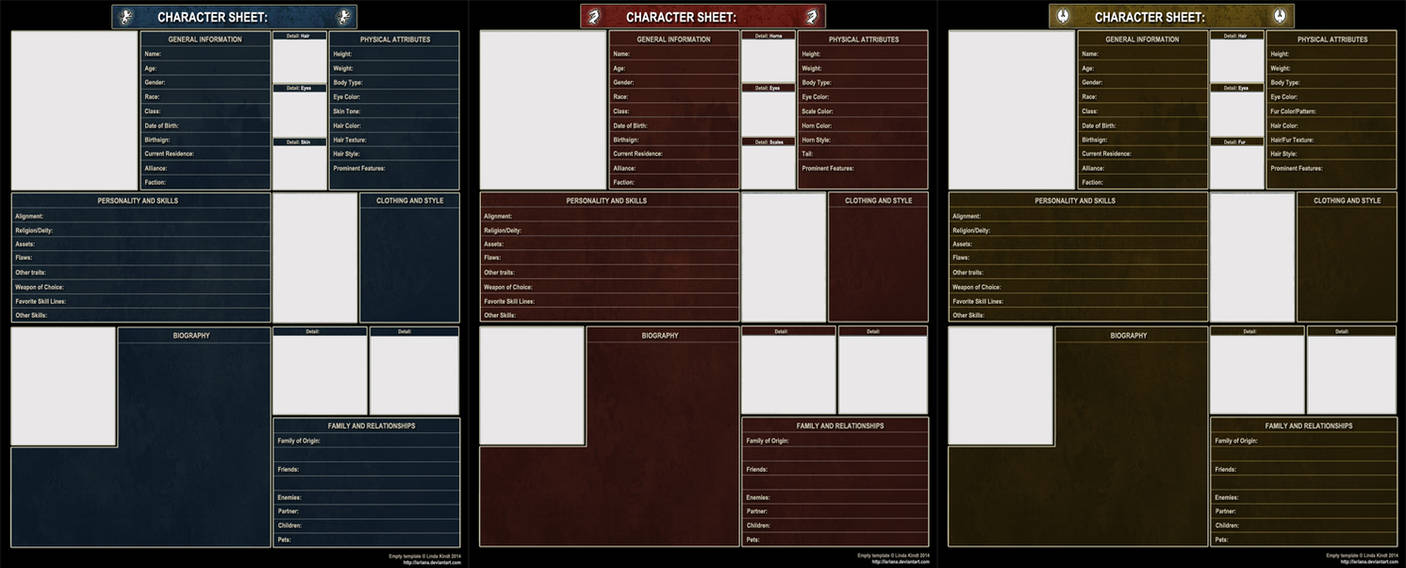 TESO Character Sheets by Isriana