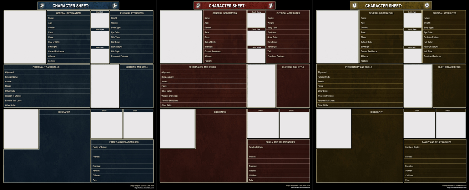 Teso Character Sheets By Isriana On Deviantart