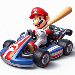 Baseball Mario in Mario Kart 8 Deluxe