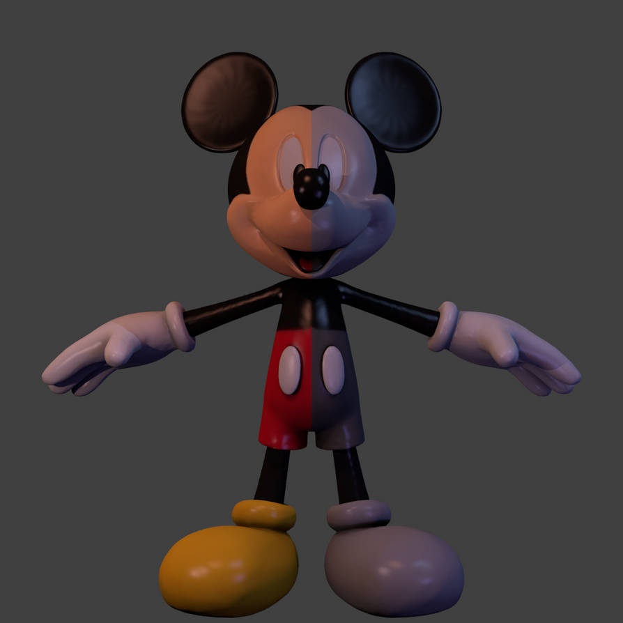 Old Half-grayscale Mickey Model by ricky-mouse-official on DeviantArt