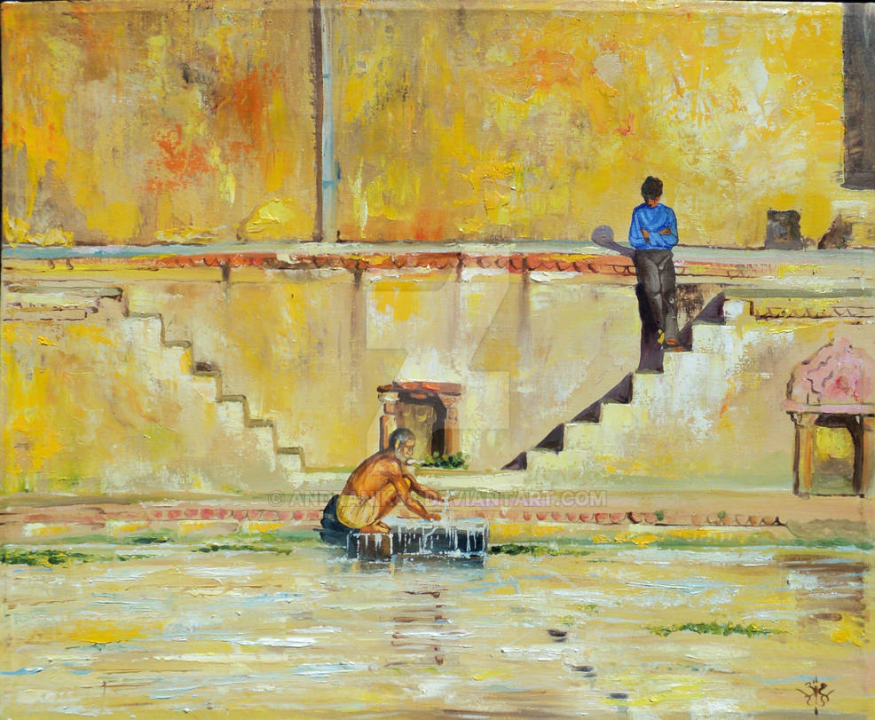 Varanasi, oil painters,cavas, 70*50 by Andranik88