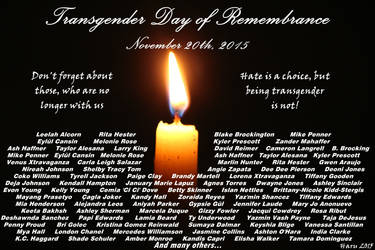 Transgender Day of Remembrance 2015