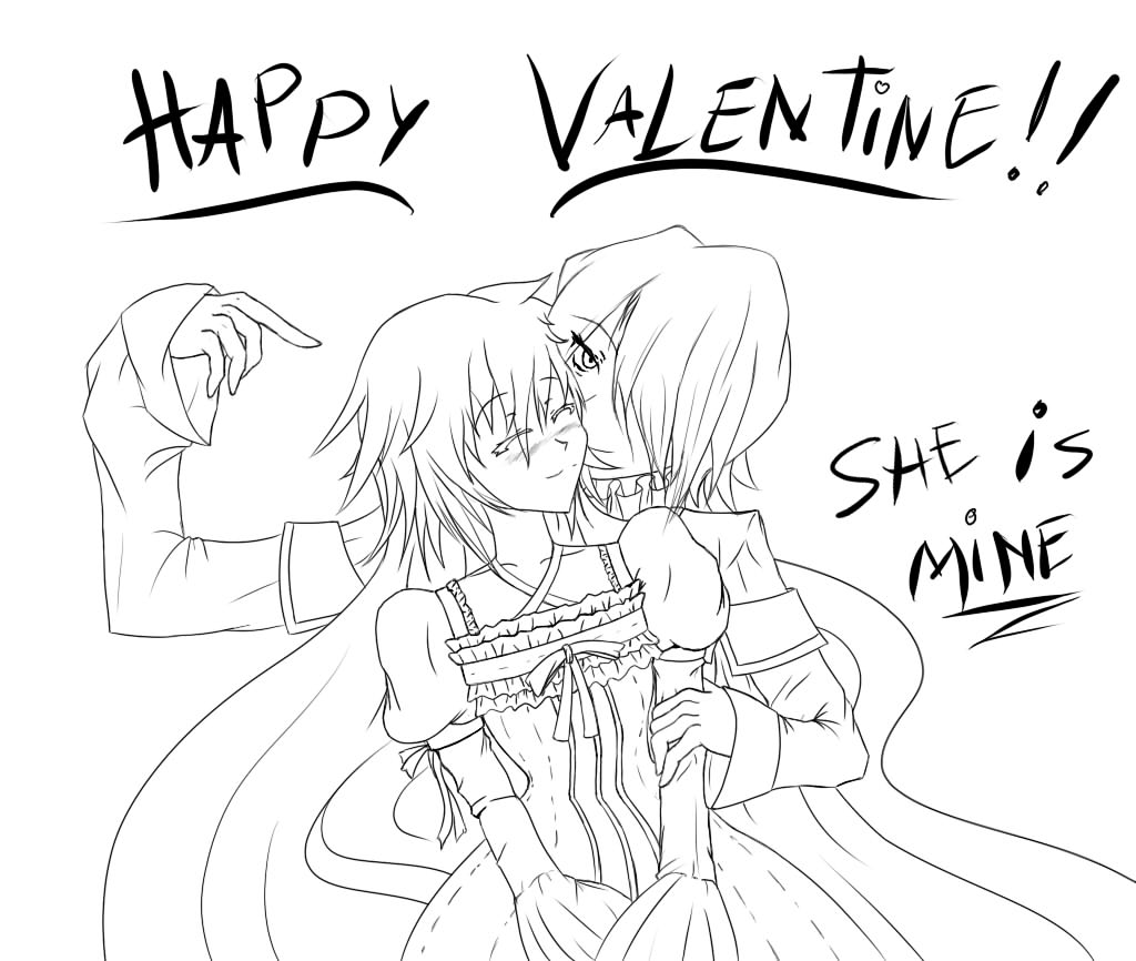 Happy Valentine :D! (Lineart)