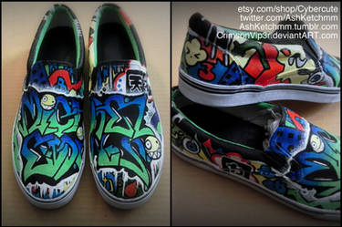 Japanese Street-Styled Graffiti Custom Vans